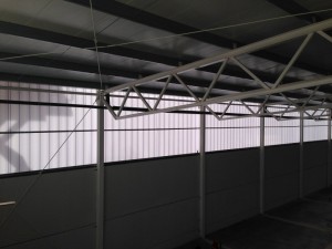 Fachadas policarbonato celular , interior nave industrial